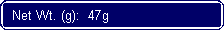 Flowchart: Alternate Process: Net Wt. (g):  47g