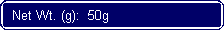 Flowchart: Alternate Process: Net Wt. (g):  50g