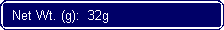 Flowchart: Alternate Process: Net Wt. (g):  32g