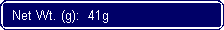 Flowchart: Alternate Process: Net Wt. (g):  41g