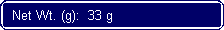 Flowchart: Alternate Process: Net Wt. (g):  33 g