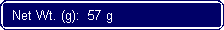Flowchart: Alternate Process: Net Wt. (g):  57 g