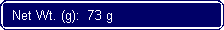 Flowchart: Alternate Process: Net Wt. (g):  73 g