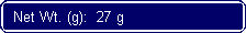 Flowchart: Alternate Process: Net Wt. (g):  27 g