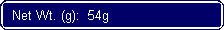 Flowchart: Alternate Process: Net Wt. (g):  54g