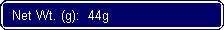 Flowchart: Alternate Process: Net Wt. (g):  44g