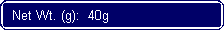 Flowchart: Alternate Process: Net Wt. (g):  40g